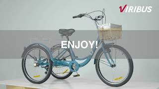 Viribus 7Speed Adult Tricycle with Wheeled Rear Basket [upl. by Wilkie]