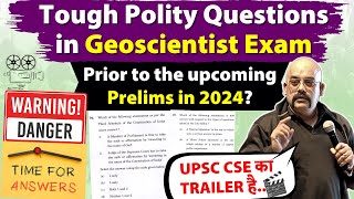 Prelims 2024 Tougher UPSC Geoscientist Polity Questions Paper Analysis by Dr Sidharth Arora [upl. by Lyndell]