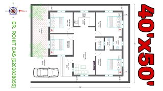 40x50 house plan 50x40 house plan 40x50 ghar ka naksha 40 by 50 house plan [upl. by Dempster]