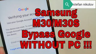 BOOM Samsung М30 SMM305F Remove Google Account Bypass FRP [upl. by Rebm]