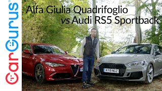 Alfa Romeo Giulia Quadrifoglio vs Audi RS5 Sportback Headtohead test [upl. by Acinorav]