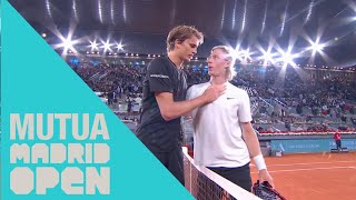 Highlights  ZverevShapovalov Partidazo de semifinales del Mutua Madrid Open 2018 [upl. by Pardoes]