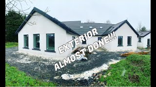 Irish House Renovation Blog Part 13  Exterior Render Update  Limestone and White Cement Finish [upl. by Suirtimid]