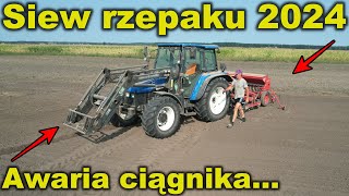 Boguś sieje rzepak  2024  Awaria dużego New Hollanda  Pustynne warunki polowe  Nawozy [upl. by Jennings1]