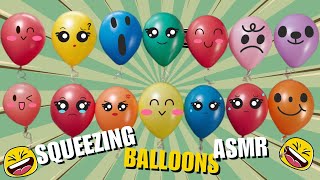 ASMR TICKLE BALLOON EMOJI  SATISFYING Squeezing Latex Balloons  Tickling Tickle ASMR Balloon [upl. by Tatman332]