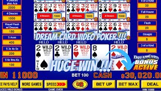 Huge Win  Dream card video poker deuces wild bonus 10 play  not real money [upl. by Leventhal]