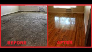 Refinishing 70 year old oak hardwood floors [upl. by Enrak969]