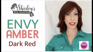 ENVY AMBER WIG REVIEW  DARK RED  MODERN STYLE WITH RAZORED EDGES [upl. by Tilford]