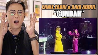 Ernie Zakri and Aina Abdul  Gundah duet  SINGER REACTION [upl. by Htebazileyram]