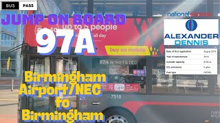 🚌Route 97A from Birmingham AirportNEC to Birmingham City Centre  Essential Airport Shuttle 🚍🌆 [upl. by Ycniuqed782]