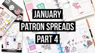 Plan With Me  January Patron Spreads Part 4  Norinne Asa and Rikkia  Classic Happy Planner [upl. by Trebled976]