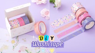 How to make washi tape at home Without double sided tape  DIY journal Washi tape [upl. by Gerladina960]