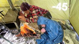 45° Solo Camping 3 Days Solo Winter Camping Adventure in the Snowstorm Bushcraft Survival Shelter [upl. by Adamsun635]