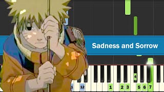 Naruto  Sadness and Sorrow  Easy Piano Tutorial [upl. by Clercq42]