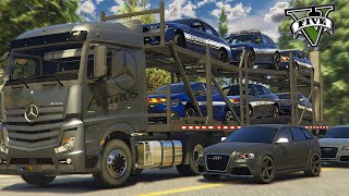 BRAQUAGE DUN CAMION REMPLI DE VÉHICULES DE GENDARMERIE  GTA V RP MOD [upl. by Lucienne]