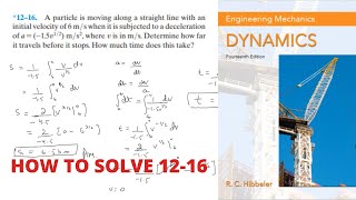 1216 hibbeler dynamics 14th edition  hibbeler  chapter 12 [upl. by Ecirual]