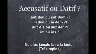 Accusatif ou Datif  Ne plus jamais faire la faute   Allemand Locatif directif [upl. by Lekram]