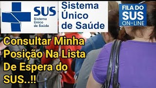 Consultar Minha Posição  Lista de espera Do SUS  Sistema Único de Saúde [upl. by Toh]