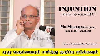 civiljudgeexam2023  Interim Injunction Civil class by MrMurugan Sub Judge at Nagercoil [upl. by Warchaw]