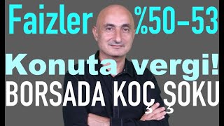 Faizler 5053te  Konuta vergi fiyatları düşürür mü  Borsada Koç Holding şoku [upl. by Aikram]