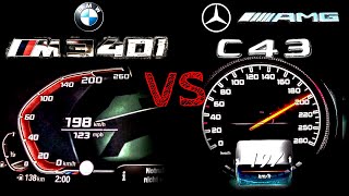 BMW M340i vs AMG C43 0250 kmh [upl. by Arvad]