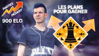 Parties déchecs pédagogiques  Les plans pour gagner à 900 Elo [upl. by Yevad]