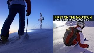 Powder skiing at sunrise in Bad Gastein  first freeride backcountry tracks Austria [upl. by Remark]