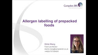 Allergen labelling of prepacked foods [upl. by Akinorev]