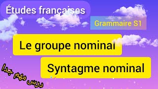 Grammaire S1  le groupe nominal syntagme nominalشرح بسيط باللغة العربية 💯🎉🎉 [upl. by Adnilrem181]