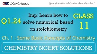 Some Basic Concepts of Chemistry Q124 Chapter 1 NCERT solutions CHEMISTRY Class 11 [upl. by Leanard]