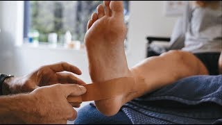 How To Strap An Lateral Ankle Sprain  Frenchs Forest Physio [upl. by Mckinney]