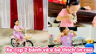 Xe đạp 2 bánh liệu có khó với bạn bông và em bé 3 tuổi thích ăn rau xanh [upl. by Marquita432]