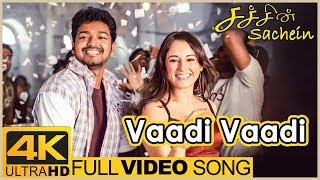 Sachien Tamil Movie Songs  Vaadi Vaadi Full Video Song 4K  Vijay  Genelia  DSP  Santhanam [upl. by Saeger]