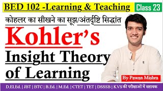 Kohler Insight Theory of Learning  Learning Theory  Learning and Teaching  By Pawan Mishra [upl. by Rieger]