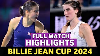 Emma Raducanu vs Rebecca Marino Highlights Today BJK Tennis  Billie Jean King Cup 2024 [upl. by Raama]