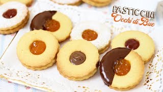 PASTICCINI OCCHI DI BUE FATTI IN CASA Ricetta facile e tanti gusti  Butter biscuits [upl. by Shurlocke335]