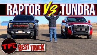 This First EVER Toyota Tundra Drag Race Against The Ford Raptor Is Epic — Which Truck Is Quickest [upl. by Joses]