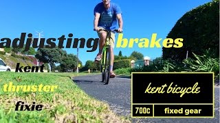 Adjust caliper bicycle brakes Kent fixie Thruster [upl. by Zennie]