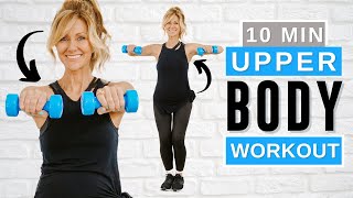 10 min Upper Body Workout With Dumbbells Arms Back Chest Slimming amp Fat Burn [upl. by Neved]