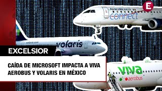 Caída de Microsoft impacta a Viva Aerobus y Volaris en México [upl. by Barri]