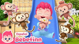 Cinco Monitos Saltando en la Cama🐵  EP60  Canciones Infantiles  Bebefinn en español [upl. by Fates]