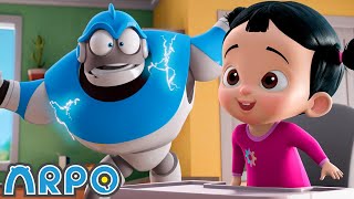 Arpo Robot Babysitter  The New Kid in Town  Funny Cartoons for Kids  Arpo the Robot [upl. by Langan]