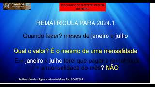 REMATRICULA 2024 1 [upl. by Howarth]