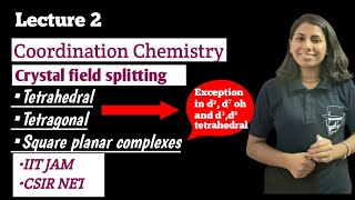 Lec2Crystal field splitting in tetrahedral square planer complexes iitjam csirnet jeeadvanced [upl. by Norrehs169]