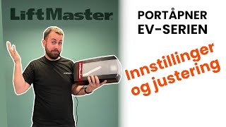 Liftmaster portåpner  innstillinger og justering EVserien [upl. by Eocsor602]