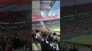 Aberdeen Fans throw bengalo into Frankfurt grandstand [upl. by Carilyn]