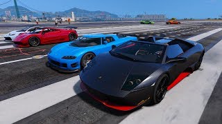 GTA 5  Siêu bò Lamborghini Murcielago LP6504 và những cuộc đua siêu xe ngoài sân bay  ND Gaming [upl. by Thgiwed629]