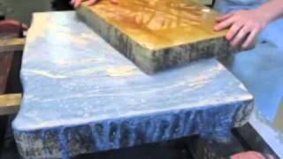 Graining of lithography stone [upl. by Pathe]