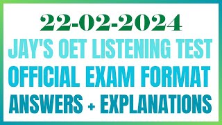 OET LISTENING TEST 22022024 oet oetexam oetnursing oetlisteningtest [upl. by Greg]