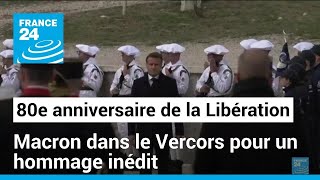 80e anniversaire de la Libération  Macron rend hommage au maquis du Vercors • FRANCE 24 [upl. by Zephan406]